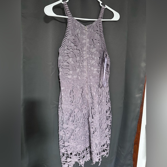 Lilac colored lace bodycon style dress - Picture 5 of 5